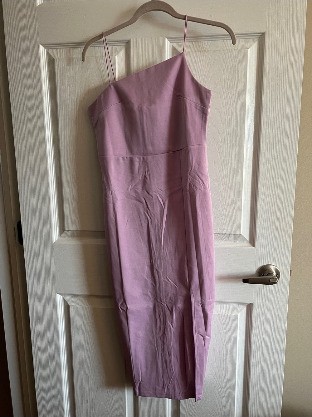 One-Shoulder Lilac Midi Dress